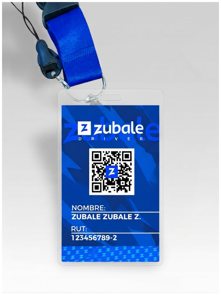 Lanyard con credencial zubale (Driver, Negro)